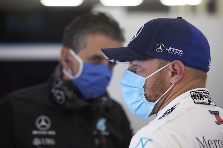 Valtteri Bottas beim Mercedes-Test in Silverstone