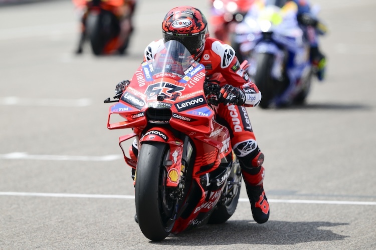Eine der beiden Ducatis war mit einem anderen Chassis ausgerüstet