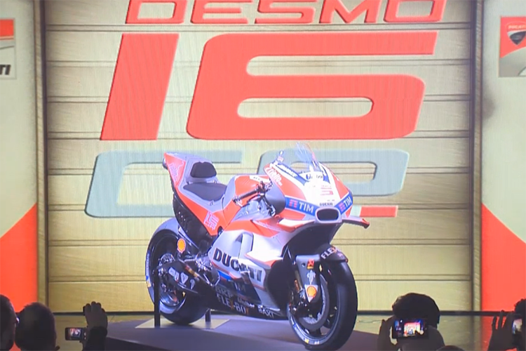 Die Ducati Desmo 16 GP in ihrem neuen Design für 2016