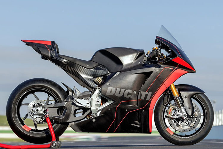 Das neue MotoE-Bike von Ducati in der Seitenansicht