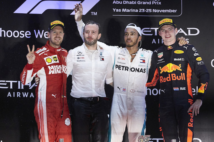Vettel, Hamilton und Verstappen in Abu Dhabi