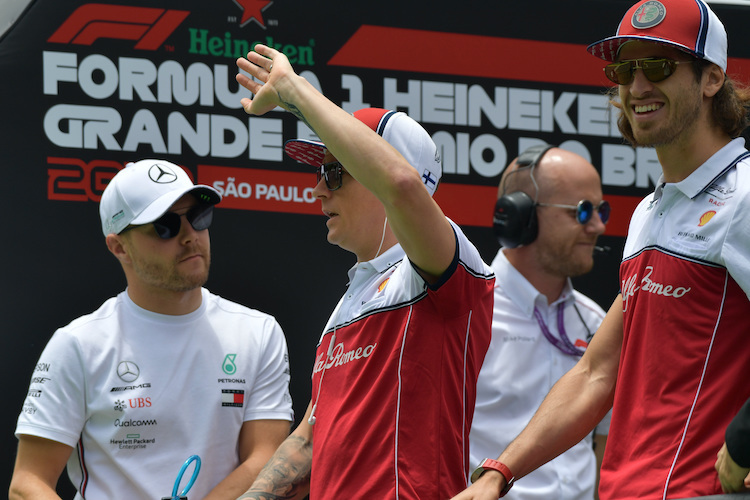 Brasilien 2019: Valtteri Bottas, Kimi Räikkönen und Antonio Giovinazzi