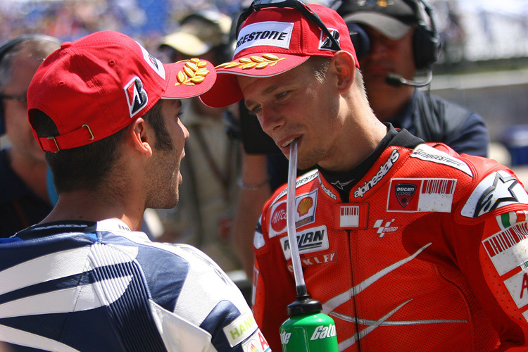 Fuhren lange zusammen MotoGP: Marco Melandri (li.) und Casey Stoner