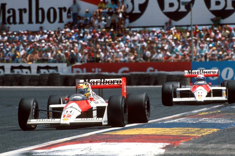 Ayrton Senna gegen Alain Prost in Le Castellet 1988