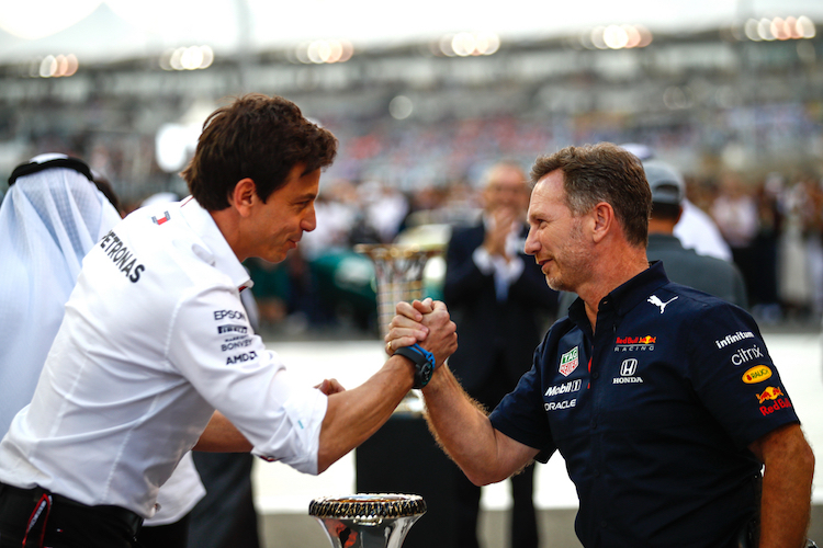 Toto Wolff und Christian Horner in Abu Dhabi 2021