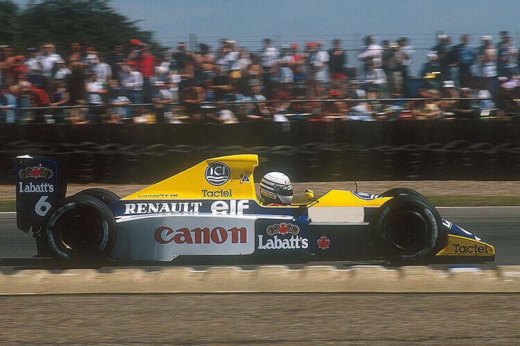 Auflösung der Vorwoche: Ricciardo Patrese mit seinem Williams-Renault in Silverstone 1990