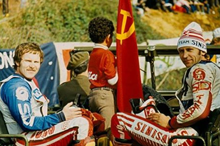 Der Ukrainer Vladimir Kavinov (links) und der Russe Gennady Moiseev waren in den 70er Jahren die ersten Piloten, die für KTM WM-Erfolge holten