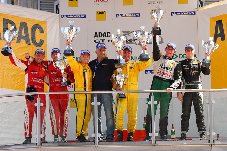 Siegerehrung ADAC GT Masters Eurospeedway Rennen 2 