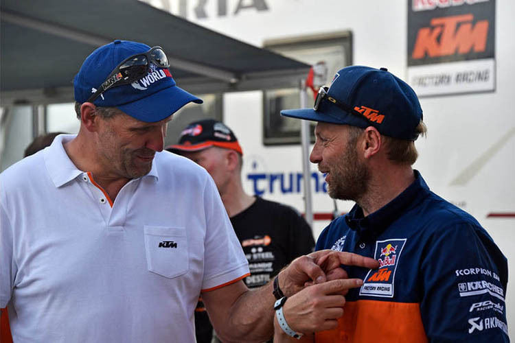 Heinz Kinigadner mit Dakar-Teamchef Alex Doringer