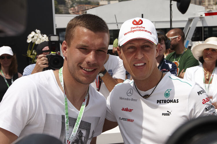 Michael Schumacher mit seinem guten Freund Lukas Podolski