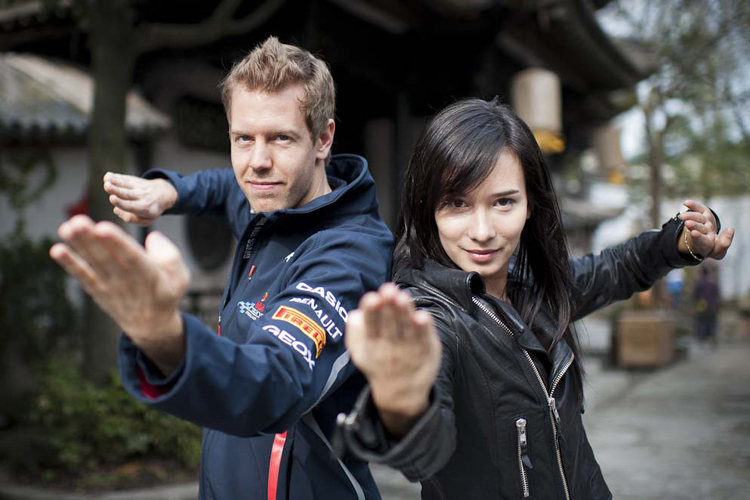 Vettel und Filmpartnerin Celina Jade