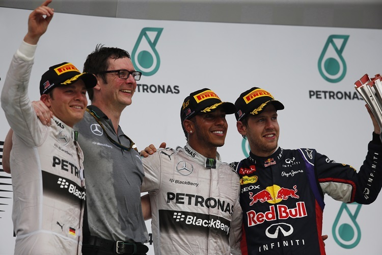Die Plätze 1-3 gingen an Lewis Hamilton, Nico Rosberg und Sebastian Vettel
