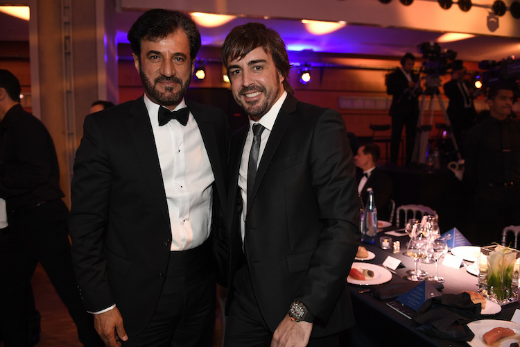 FIA-Chef Mohammed Ben Sulayem und Fernando Alonso
