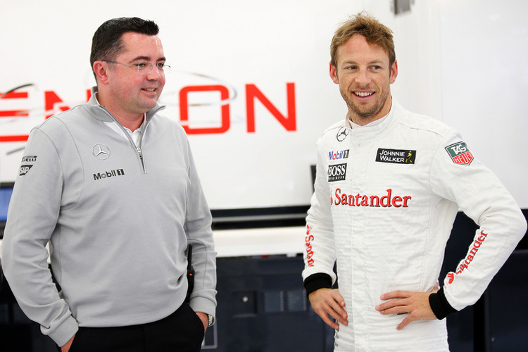 Eric Boullier mit Jenson Button