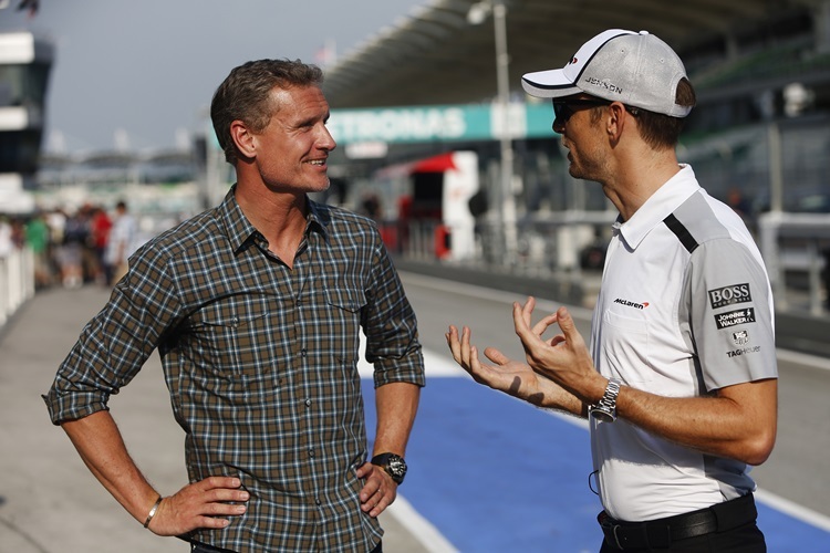 David Coulthard im Gespräch mit Jenson Button