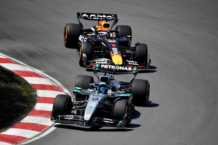 Russell und Verstappen