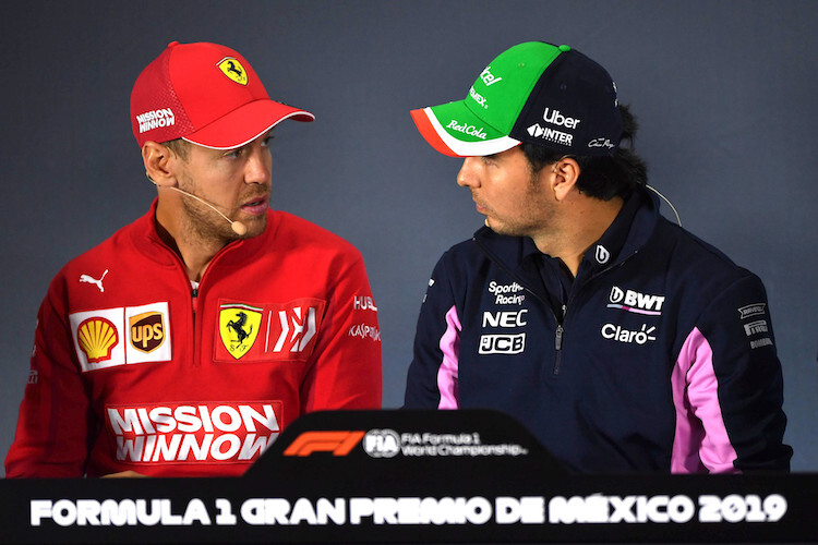 Sebastian Vettel und Sergio Pérez in Mexiko 2019