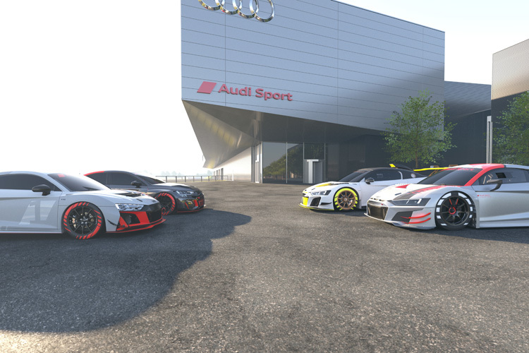 Der Audi R8 LMS GT4, Audi RS 3 LMS, Audi R8 LMS GT2 und der Audi R8 LMS GT3