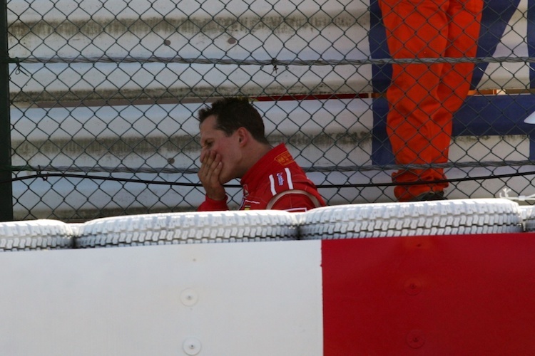 Michael Schumacher 2006 nach seinem Ausfall