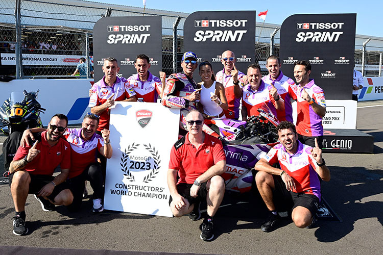 Jorge Martin und die Pramac-Truppe feierte auch den Gewinn der Marken-WM für Ducati 
