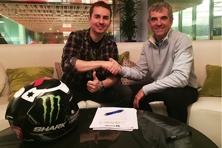 Lorenzo unterzeichnete einen Drei-Jahres-Vertrag mit dem französischen Hersteller Shark Helmets