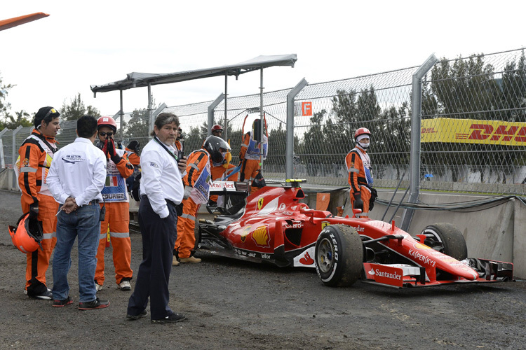 Kimi Räikkönens Ferrari am Samstagmorgen