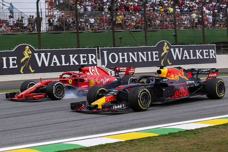 Sebastian Vettel und Daniel Ricciardo in Brasilien