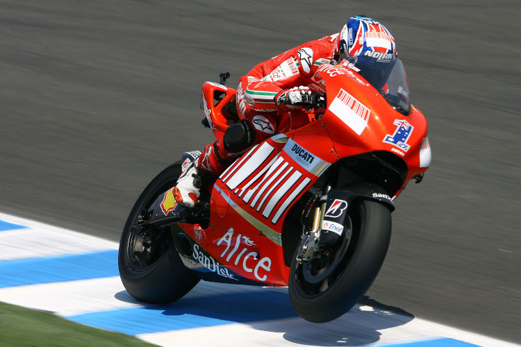 Casey Stoner bracht die Ducati 2008 zum Einsatz