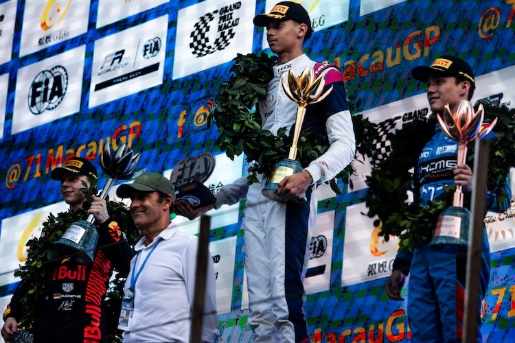 Ugo Ugochukwu, Oliver Goethe und Noel León schafften es im 71. Macau-GP aufs Treppchen