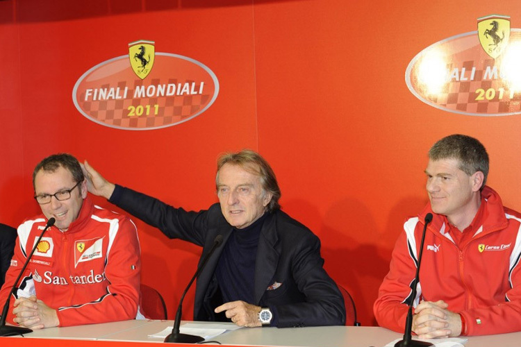 Formel-1-Teamchef Domenicali, Ferrari-Präsident Montezemolo, Sportdirektor Coletta