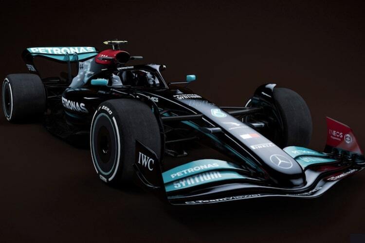 Eine frühe Studie der Formel 1 und von Mercedes eines 2022er Autos