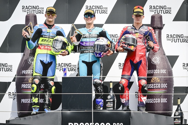 Top-3 der Moto3 in Spielberg: Alonso, Munoz und Holgado (re.)