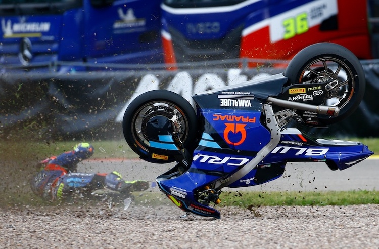 Tony Arbolino, zwischenzeitlich auf Sieg-Kurs, crashte raus