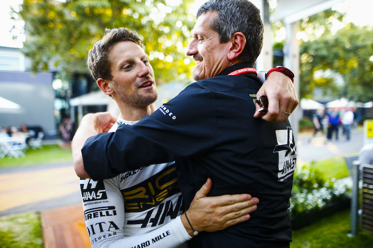 Romain Grosjean und Günther Steiner in Melbourne 2019