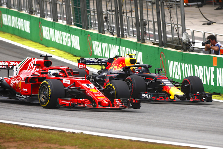 Sebastian Vettel gegen Max Verstappen in Interlagos 2018
