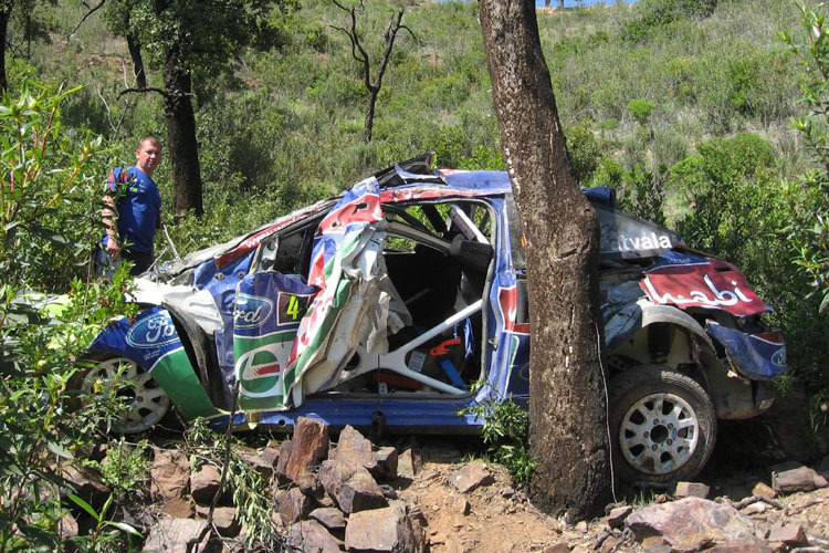 Latvala bei seinem Portugal-Crash 2009