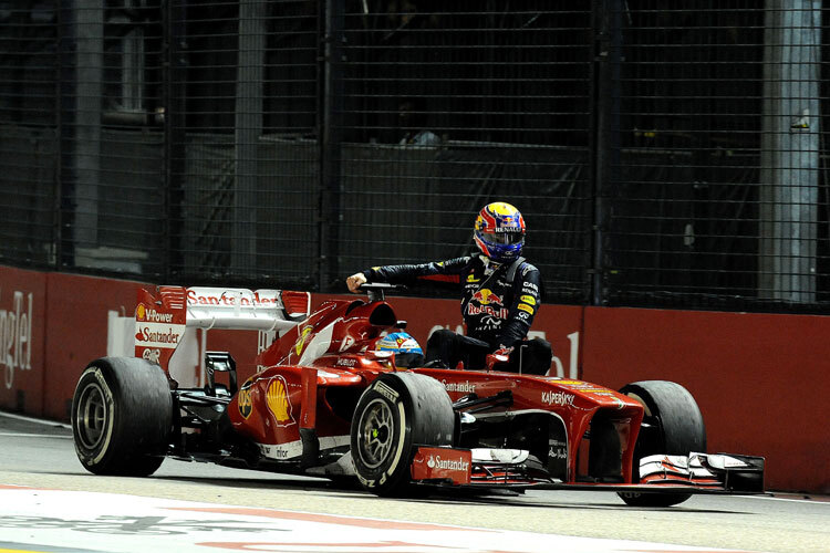 Mark Webber bei der vielleicht letzten Taxifahrt in der Formel 1