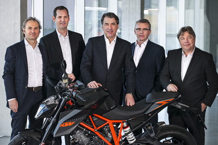 Der Vorstand der KTM AG. In der Mitte CEO Stefan Pierer 