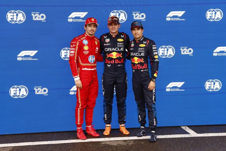 Charles Leclerc, Max Verstappen & Sergio Perez