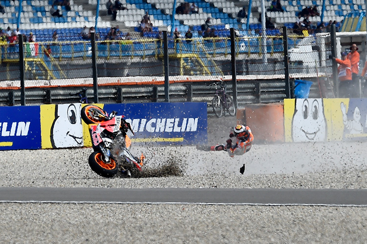 Lorenzo-Sturz im FP1 im Freitag in Assen