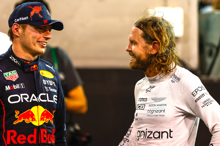 Max Verstappen und Sebastian Vettel in Abu Dhabi 2022