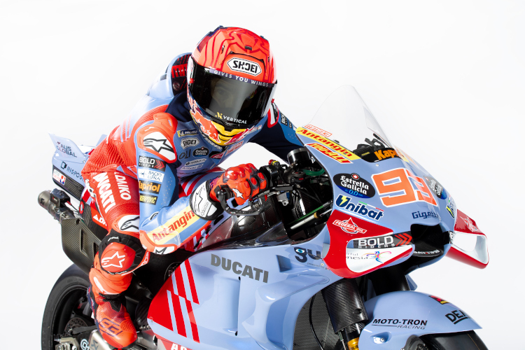 Nach elf Repsol-Honda-Jahren noch ungewohnt: Marc Márquez im Gresini-Ducati-Look für 2024