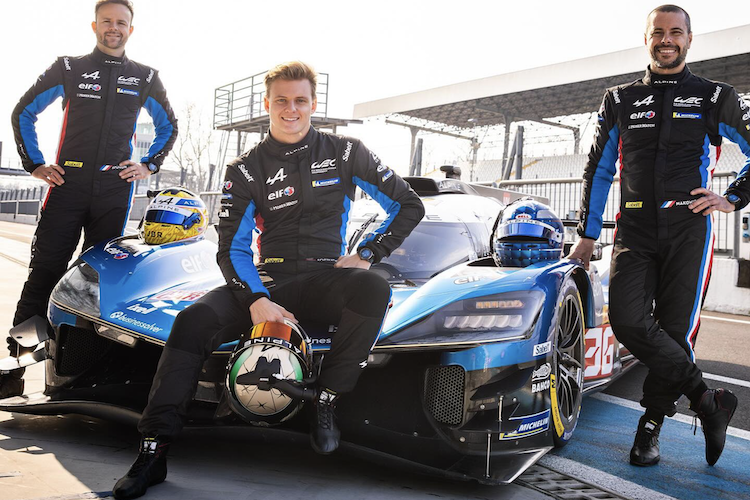 Mick Schumacher (Mitte) mit Jules Gounon (links) und Frédéric Makowiecki