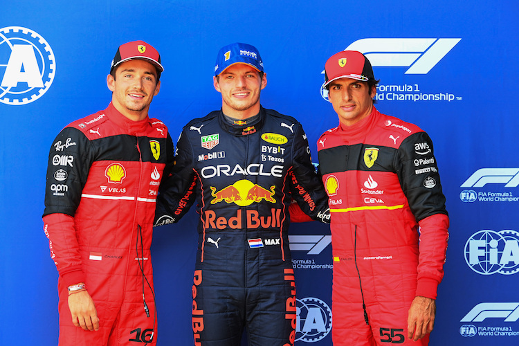 Charles Leclerc, Max Verstappen und Carlos Sainz
