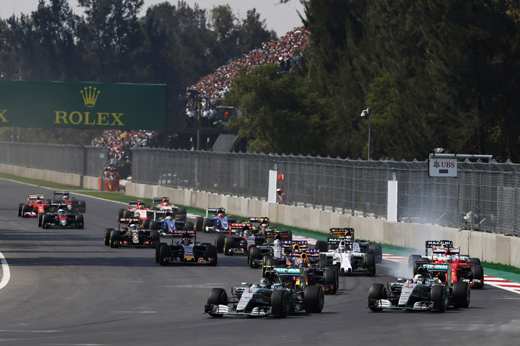 Beim Start zum Mexiko-GP setzte sich Nico Rosberg gegen seinen Teamkollegen Lewis Hamilton durch