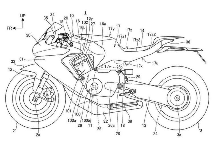 Honda-Patent: Leichtbau-Fireblade mit radikal minimiertem Chassis und Einarmschwinge
