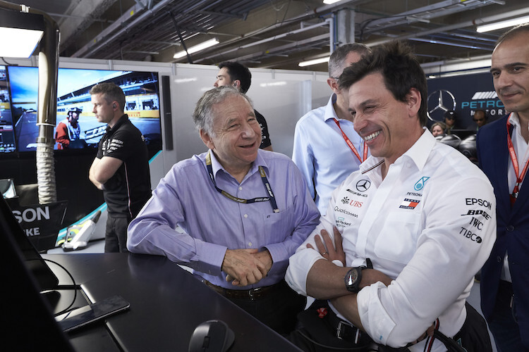 FIA-Chef Jean Todt mit Mercedes-Teamchef Toto Wolff