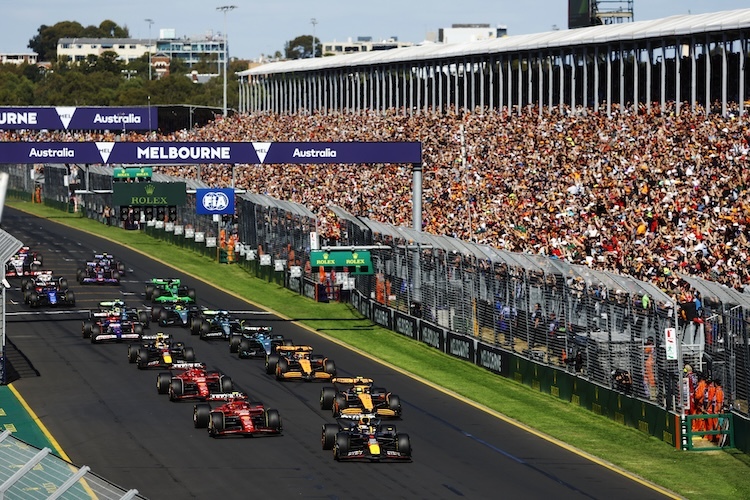 Start zum Australien-GP 2024. In der GP-Saison 2025 beginnt die Saison in Melbourne