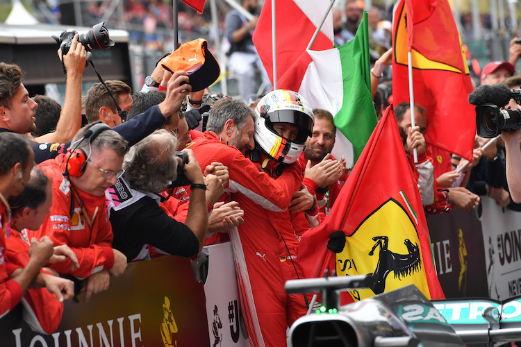 Sebastian Vettel nach seinem Belgien-Sieg 2018
