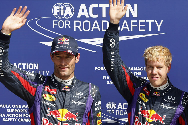 Sebastian Vettel und Mark Webber überschütten sich gegenseitig mit Komplimenten
